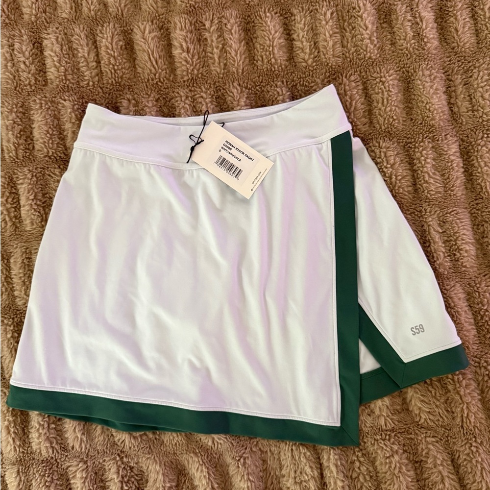 Splits59 MONAH RIGOR TENNIS SKORT- WHITE/ARUGULA nwt small
